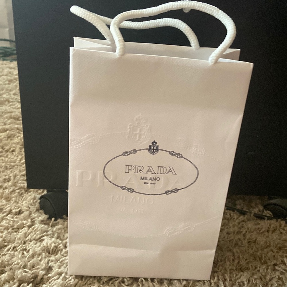 Authentic white Prada shopping bag